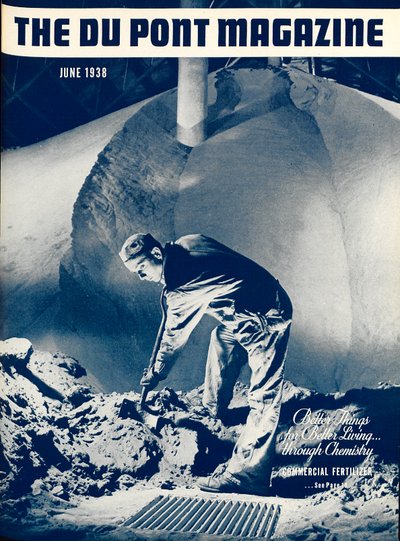 Commercial Fertilizer, przednia okładka magazynu DuPont, czerwiec 1938 r. autorstwa American School