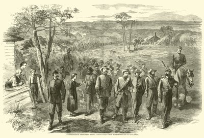 Więźniowie konfederatów przewożeni z Jonesborough do Atlanty, wrzesień 1864 r autorstwa American School