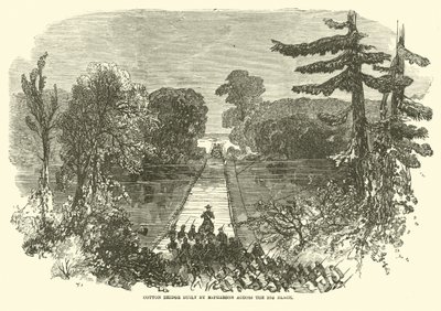 Cotton bridge zbudowany przez McPherson przez Big Black, maj 1863 autorstwa American School