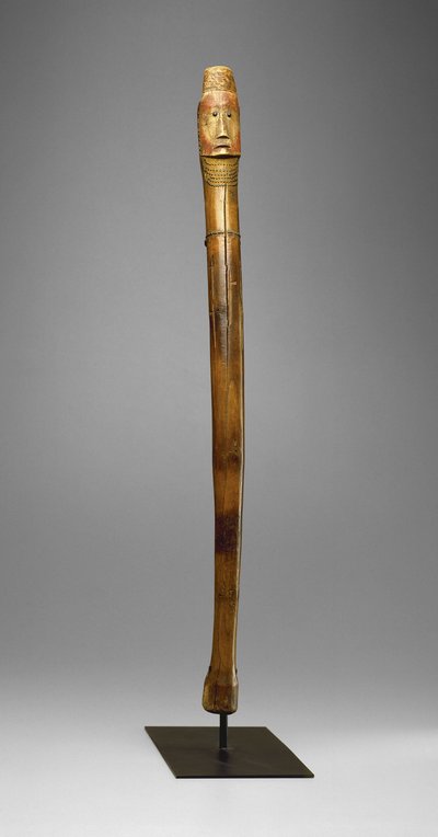 Coup Stick, Yankton Sioux, ok.1880 (drewno, mosiężne gwoździe, ślady po pigmentach i pilnikach na gorąco) autorstwa American School