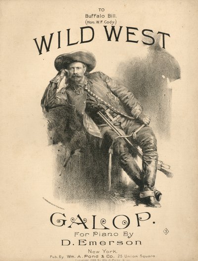 Okładka karty wyników dla Dzikiego Zachodu Galop, 1888 autorstwa American School