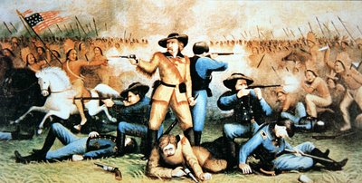 Ostatni bastion Custera w bitwie pod Little Bighorn, 25 czerwca autorstwa American School