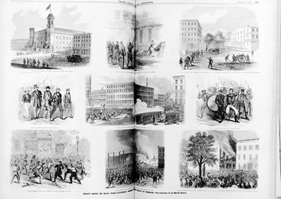 Zamieszki poborowe w Nowym Jorku, Ekscytujące sceny podczas panowania terroru, 1863 autorstwa American School