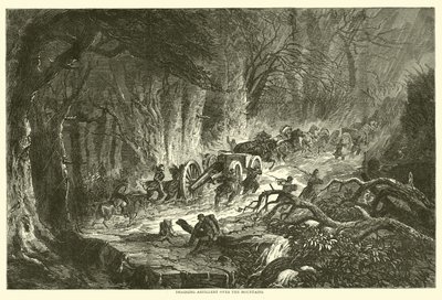 Przeciąganie artylerii przez góry, sierpień 1863 autorstwa American School