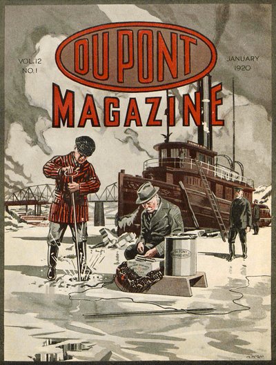 DuPont Dynamite, przednia okładka magazynu DuPont, styczeń 1920 autorstwa American School