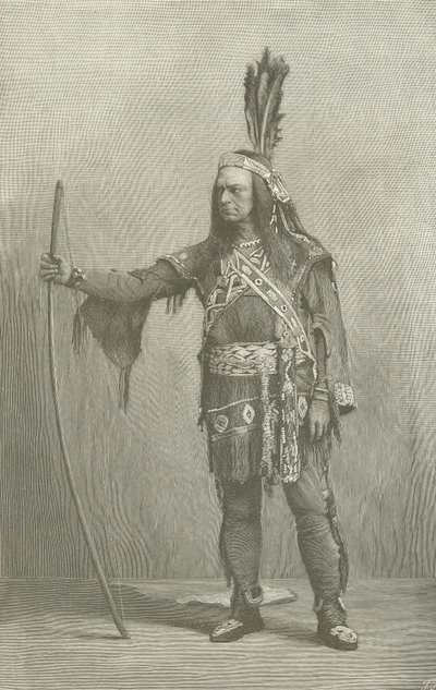 Edwin Forrest, amerykański aktor, jako Metamora autorstwa American School
