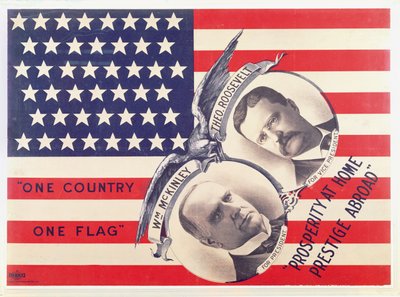Plakat wyborczy do amerykańskich wyborów prezydenckich w 1900 r autorstwa American School