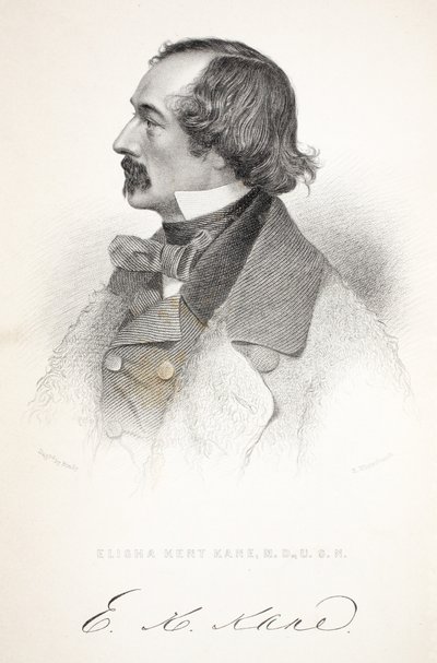 Elisha Kent Kane, ilustracja z Drugiej wyprawy Grinnell w poszukiwaniu Sir Johna Franklina..., 1856 autorstwa American School