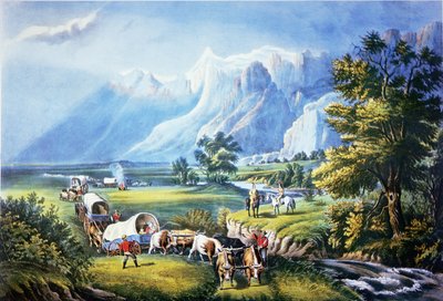 Emigranci przemierzający równiny autorstwa American School