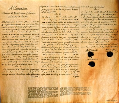 Faksymile Konwencji o zakupie Luizjany przez Stany Zjednoczone, 30 kwietnia 1803 r autorstwa American School