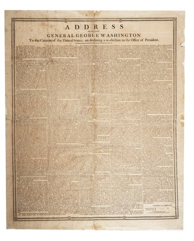 Orędzie pożegnalne śp. generała Jerzego Waszyngtona, 17 września 1796 r. autorstwa American School