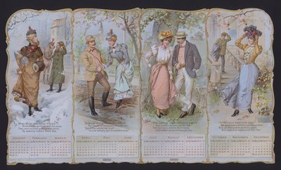 Kalendarz mody na rok 1899 (kolorowa litografia) autorstwa American School