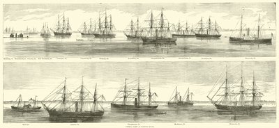 Flota federalna w Hampton Roads, grudzień 1864 r autorstwa American School