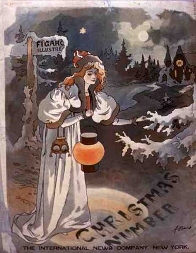 Numer bożonarodzeniowy „Figaro Illustre”, opublikowany przez The International News Company, Nowy Jork (kolor lito) autorstwa American School
