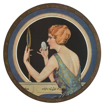 Flapper nakładający makijaż w lustrze autorstwa American School