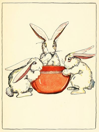 Flopsy, Mopsy i Cotton-Tail mieli na obiad chleb, mleko i jeżyny autorstwa American School