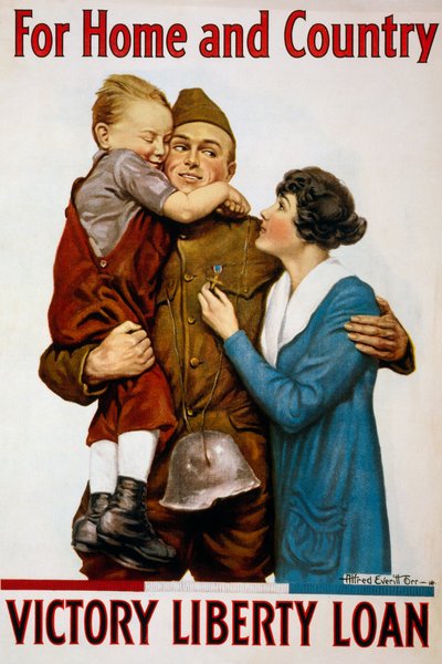 Plakat Pożyczki Liberty w domu i kraju autorstwa American School