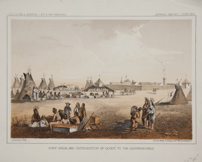 Fort Union i dystrybucja towarów do assiniboinów autorstwa American School