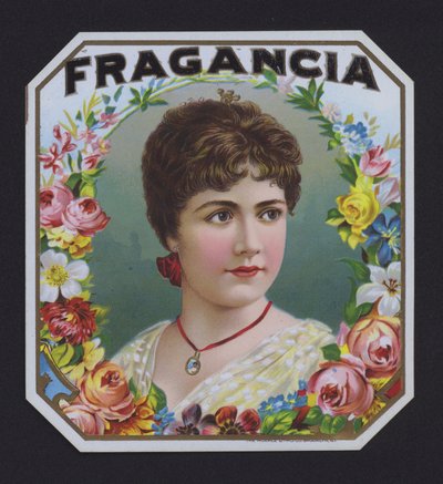 Fragancia, etykieta na cygaro (chromolitho) autorstwa American School