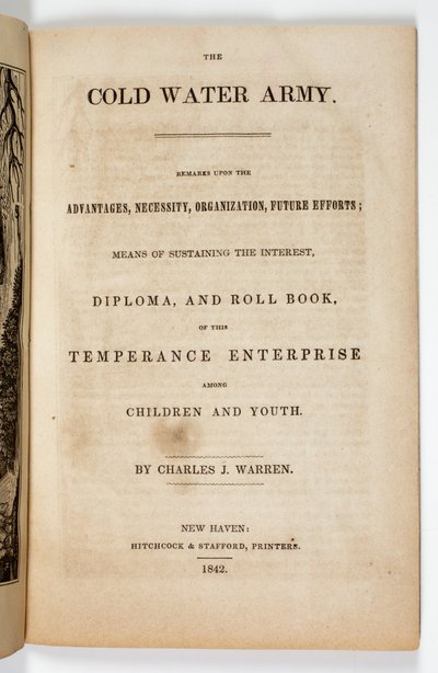 Frontyspis do The Cold Water Army Pledge autorstwa Charlesa J. Warrena, 1842 r autorstwa American School