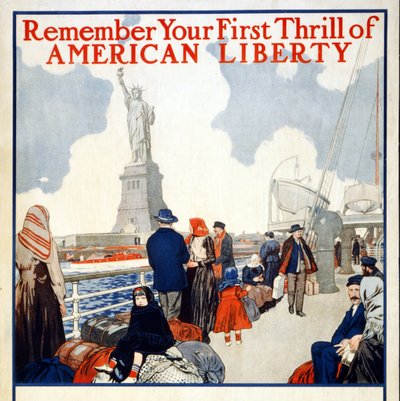 Plakat zbiórkowy II Pożyczki Wolnościowej z 1917 r., wyd. 1917 (litografia kolorowa) autorstwa American School