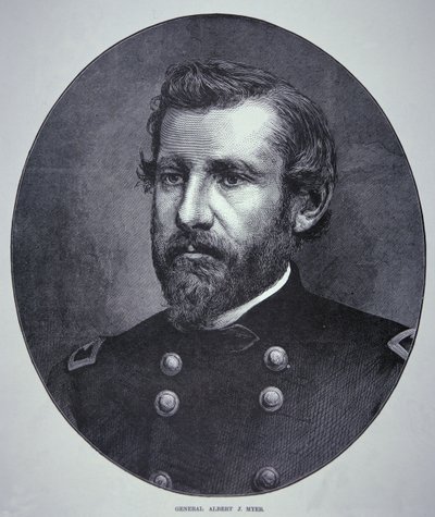 Generał Albert James Myer (1828-80) (grawerowanie) autorstwa American School