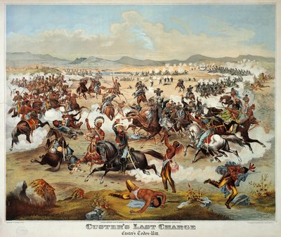 Ostatnia bitwa generała Custera pod Little Bighorn, 25 czerwca autorstwa American School
