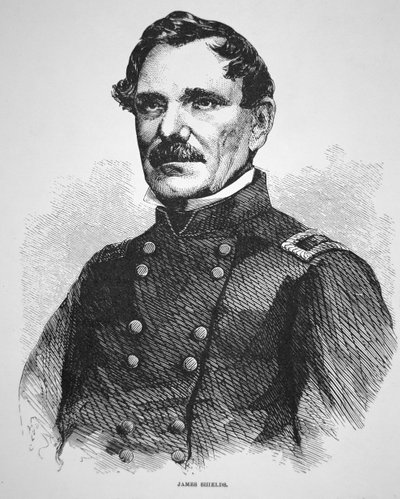 Generał James Shields (1810-79) (grawerowanie) autorstwa American School