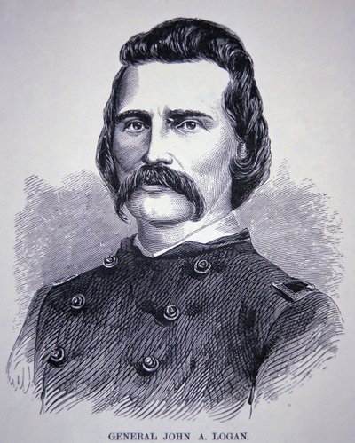 Generał John Alexander Logan (1826-86) (grawerowanie) autorstwa American School