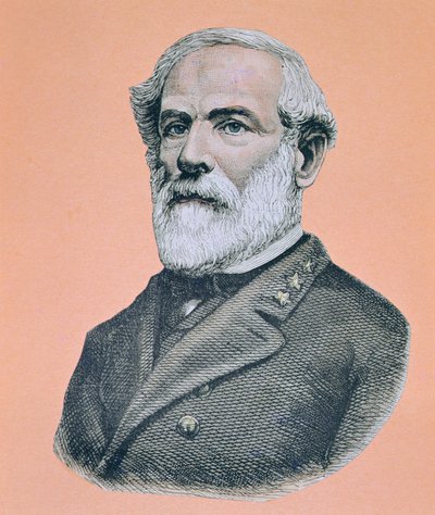 Generał Robert E. Lee (1807-70) (kolor lito) autorstwa American School