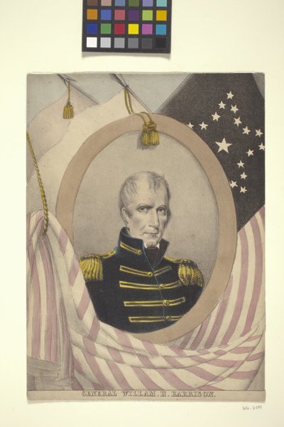 Generał Willam [Sic] H. Harrison (litografia ręcznie kolorowana) autorstwa American School