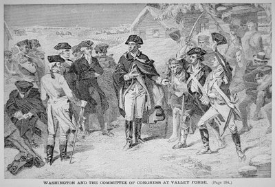 George Washington w Valley Forge ze swoją Armią Kontynentalną, Zimą i Wiosną autorstwa American School