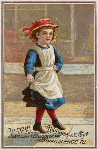 Dziewczyna skacząca żartobliwie (chromolitho) autorstwa American School