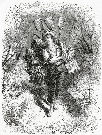 Idąc do sklepu, ilustracja do opowiadania fabularnego, A Community of Outcasts, z Appletons Journal, 23 marca 1872 autorstwa American School