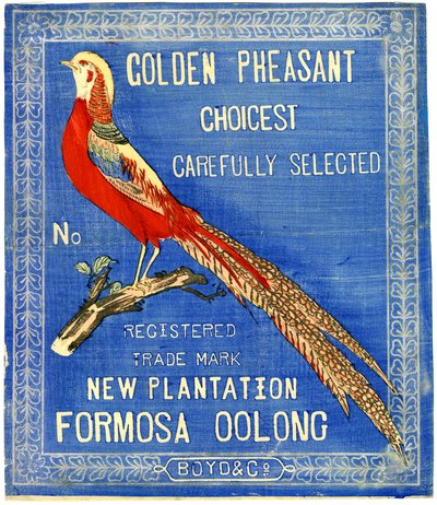 Golden Pheasant Choicest Carefully Select, No. Registered Trade Mark New Plantation Formosa Oolong (odbitka blokowa (tusz kolorowy na papierze z podkładem)) autorstwa American School