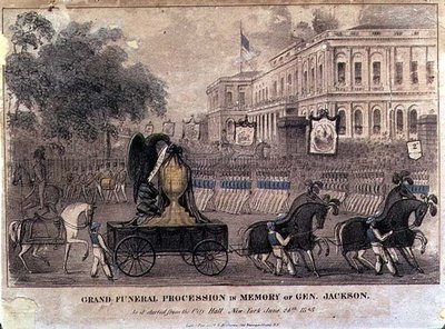 Wielki Procesja Pogrzebowa Pamięci generała Jacksona, grawerowana i pub. Henry R. Robinson (fl.1833-51) Nowy Jork autorstwa American School