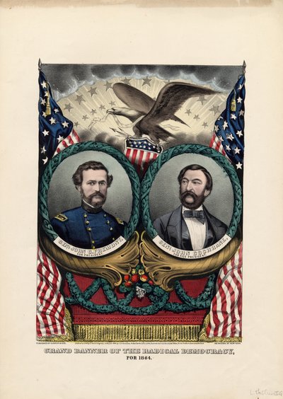 Wielki sztandar radykalnej demokracji, za 1864, wyd. przez Currier i Ives, 1864 autorstwa American School