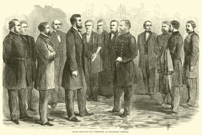 Grant otrzymujący stanowisko generała porucznika, maj 1864 r. autorstwa American School