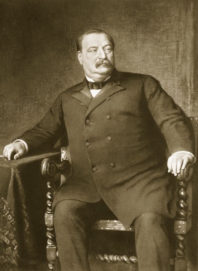 Grover Cleveland, 22. i 24. Prezydent Stanów Zjednoczonych Ameryki, wyd. 1901 (fotograwiura) autorstwa American School