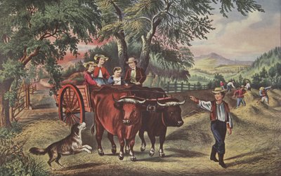 Czas sianokosów, Pierwszy ładunek, wyd. 1868, Currier i Ives autorstwa American School