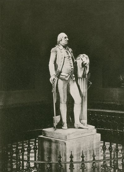 Hudsons Statua Jerzego Waszyngtona (fotograwiura) autorstwa American School