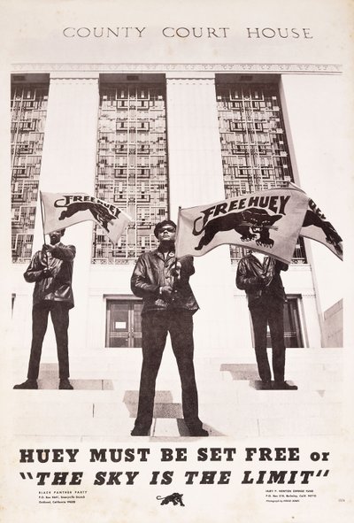 Huey musi być uwolniony lub „The Sky is the Limit”, c. 1970 (litografia) autorstwa American School