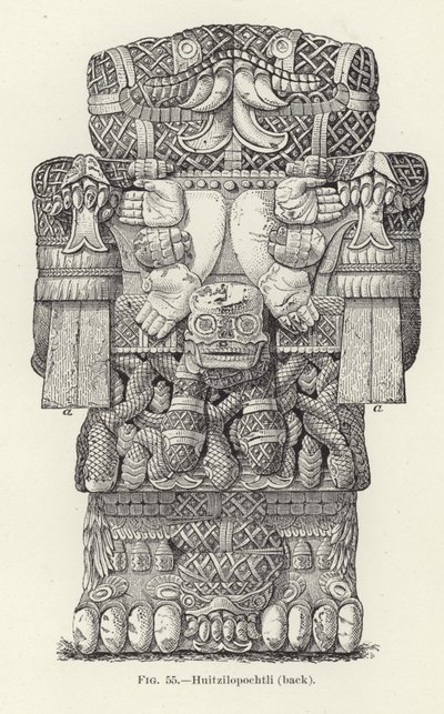 Huitzilopochtli (z tyłu) autorstwa American School