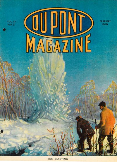 Wydmuchiwanie lodu, przednia okładka magazynu DuPont, luty 1919 autorstwa American School