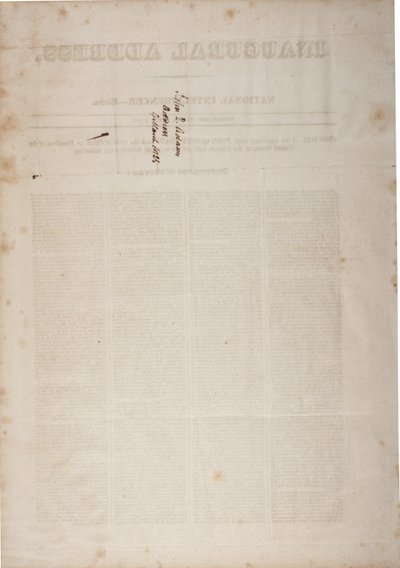 Przemówienie inauguracyjne Johna Quincy Adamsa, 4 marca 1825 r. (patrz także GLC 696059) autorstwa American School