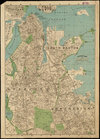 Indeksowana mapa Bostonu autorstwa American School
