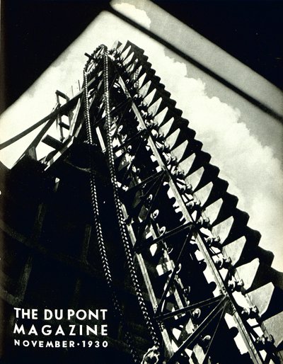 Maszyny przemysłowe, przednia okładka magazynu DuPont, listopad 1930 autorstwa American School
