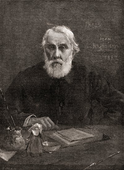 Iwan Siergiejewicz Turgieniew, z „The Century Illustrated Monthly Magazine”, publikacja 1884 (drewno) autorstwa American School