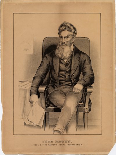 John Brown, przywódca powstania promowego Harpers, 1859 autorstwa American School