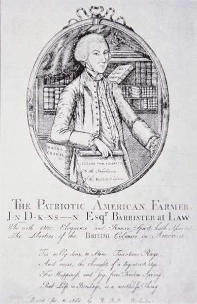 John Dickinson, „Patriotyczny amerykański farmer” (litografia) autorstwa American School